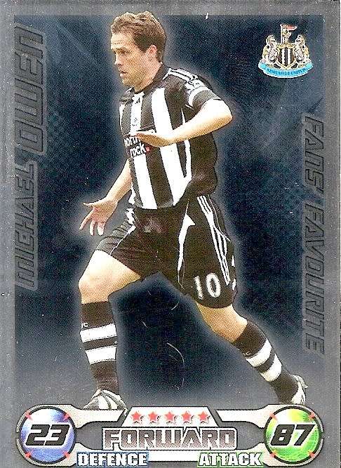 MICHAEL OWEN - TOPPS`MATCH ATTAX EXTRA`2008/09 -`FANS FAVOURITE` FOIL TRADING CARD