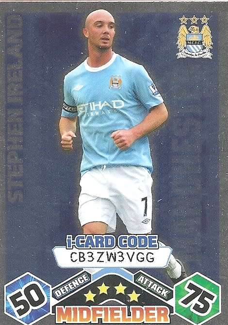 STEPHEN IRELAND - TOPPS `MATCH ATTAX` 2009/10 - FOIL `I CARD` TRADING CARD