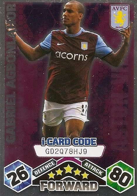 GABRIEL AGBONLAHOR - TOPPS`MATCH ATTAX EXTRA`2009/10 - FOIL `I CARD` TRADING CARD