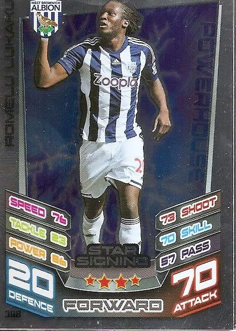 ROMELU LUKAKU - TOPPS `MATCH ATTAX` 2012/2013 - FOIL `STAR SIGNING` TRADING CARD