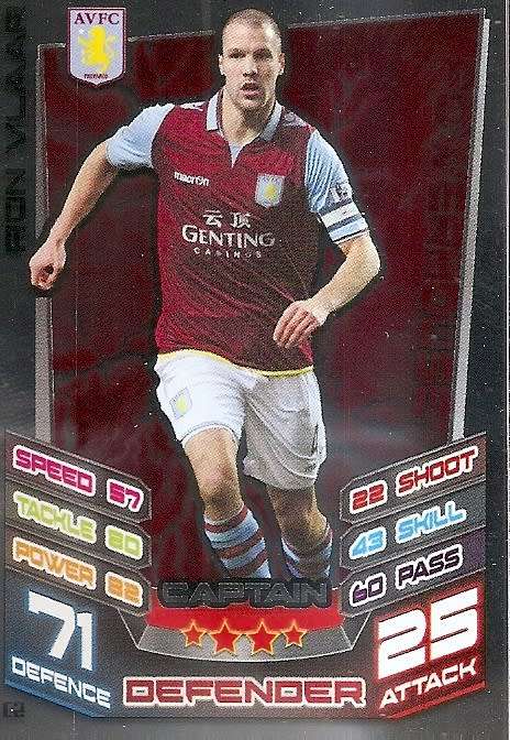 RON VLAAR - TOPPS `MATCH ATTAX EXTRA` 2012/2013 - FOIL `CAPTAIN` TRADING CARD