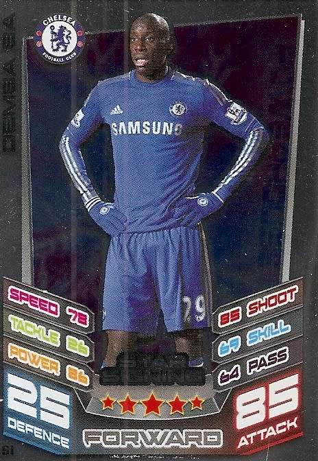 DEMBA BA - TOPPS `MATCH ATTAX EXTRA` 2012/2013 - FOIL `STAR SIGNING` TRADING CARD