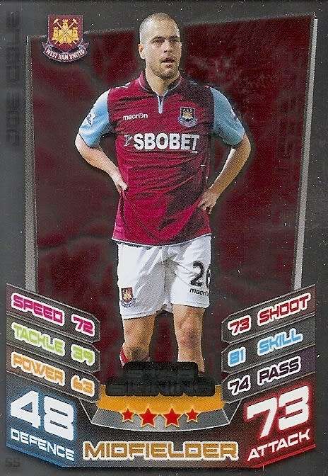 JOE COLE - TOPPS `MATCH ATTAX EXTRA` 2012/2013 - FOIL `STAR SIGNING` TRADING CARD