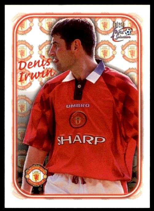 DENNIS IRWIN - MAN. UNITED `Futera Fans Selection 1997`  - `EMBOSSED` TRADING CARD SE12