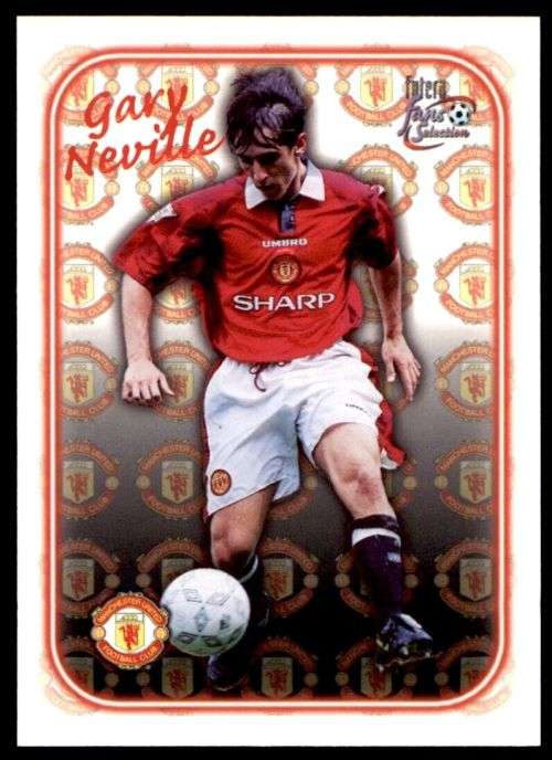 GARY NEVILLE - MAN. UNITED `Futera Fans Selection 1997`  - `EMBOSSED` TRADING CARD SE11