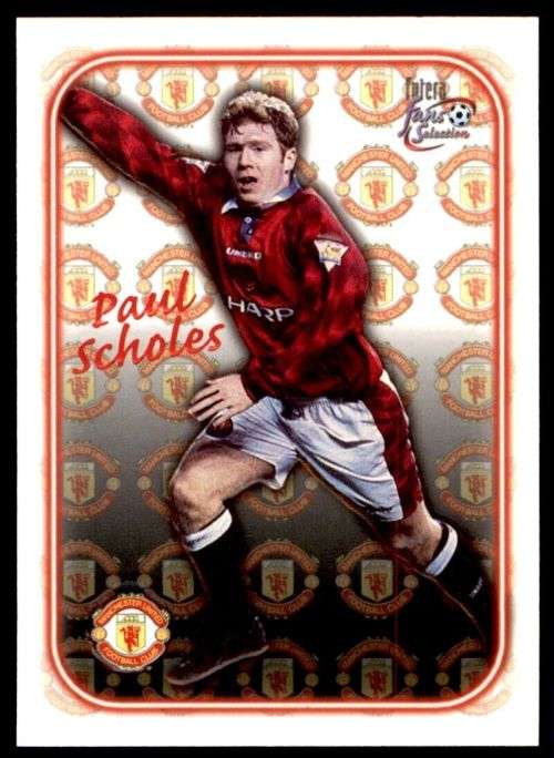 PAUL SCHOLES - MAN. UNITED `Futera Fans Selection 1997`  - `EMBOSSED` TRADING CARD SE4