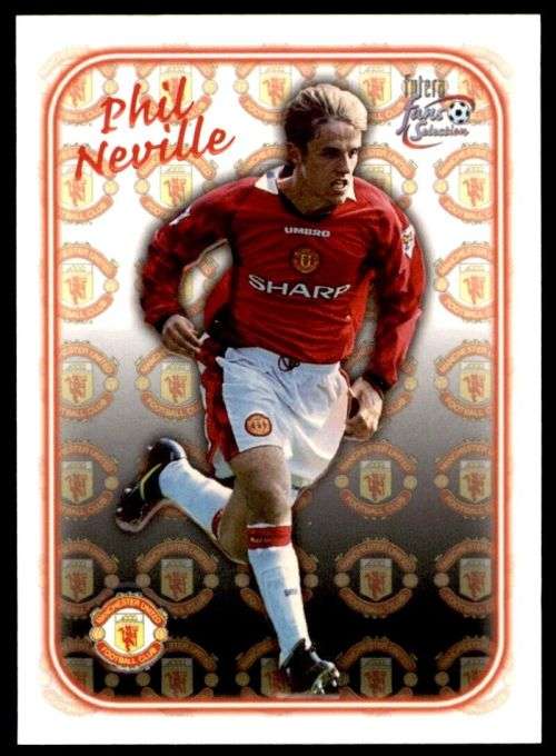 PHIL NEVILLE - MAN. UNITED `Futera Fans Selection 1997`  - `EMBOSSED` TRADING CARD SE1