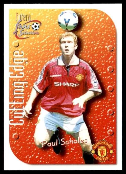 PAUL SCHOLES - MAN. UNITED `Futera Fans Selection 1999`- `EMBOSSED` TRADING CARD CE5