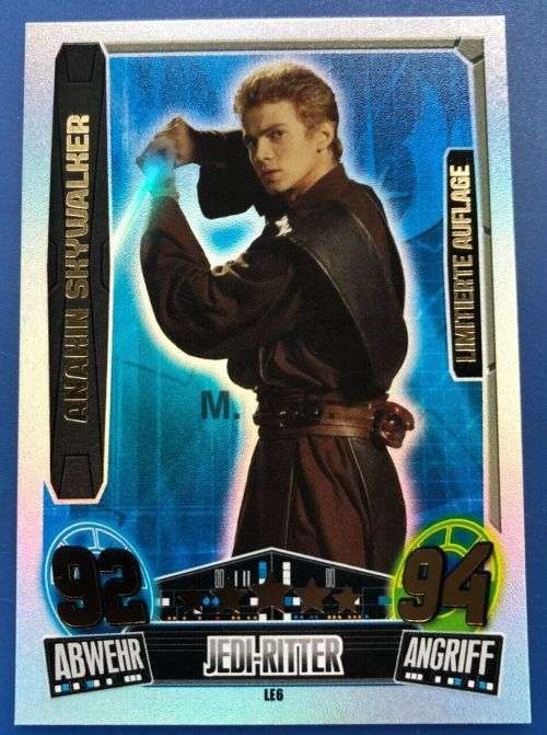 ANAKIN SKYWALKER - STAR WARS F/ATTAX MOVIE SERIES 3` 2014  - RARE `LIMITED EDITION`CARD LE6