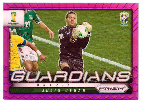 JULIO CESAR - WORLD CUP 2014 PANINI `PRIZM` - PURPLE PLAID `GUARDIANS` PRIZM CARD 5 - 84 of 99