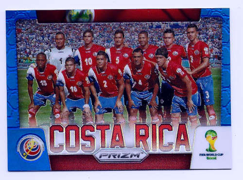COSTA RICA - WORLD CUP 2014 PANINI `PRIZM` - BLUE PLAID `TEAM CARD` PRIZM CARD 10 (148 of 199)