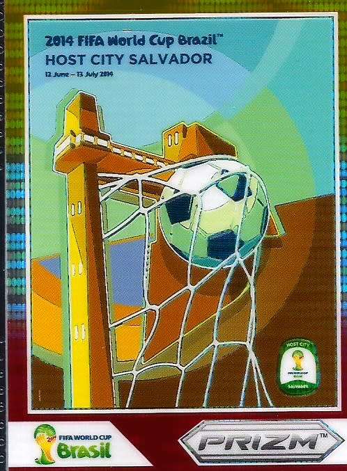 WORLD CUP 2014 PANINI `PRIZM` - SALVADOR YELLOW/RED  `HOST CITY` PRIZM CARD 11