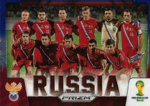 RUSSIA - WORLD CUP 2014 PANINI `PRIZM` - BLUE/RED `TEAM CARD` PRIZM CARD 28