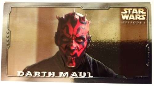 DARTH MAUL - STAR WARS `EPISODE 1` WIDEVISION by TOPPS - RARE `CHROME` INSERT CARD HE6
