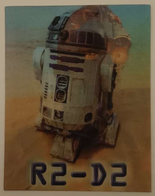 R2 D2 - STAR WARS `EPISODE 1` LUCASFILM - RARE `FLIP-IMAGES` 3D INSERT CARD