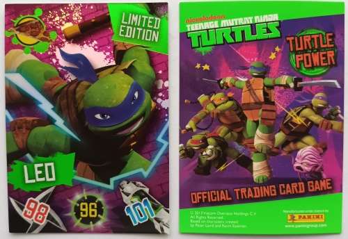 LEONARDO - PANINI `TEENAGE MUTANT NINJA TURTLES` 2013 COLLECTION - RARE `LIMITED EDITION` CARD