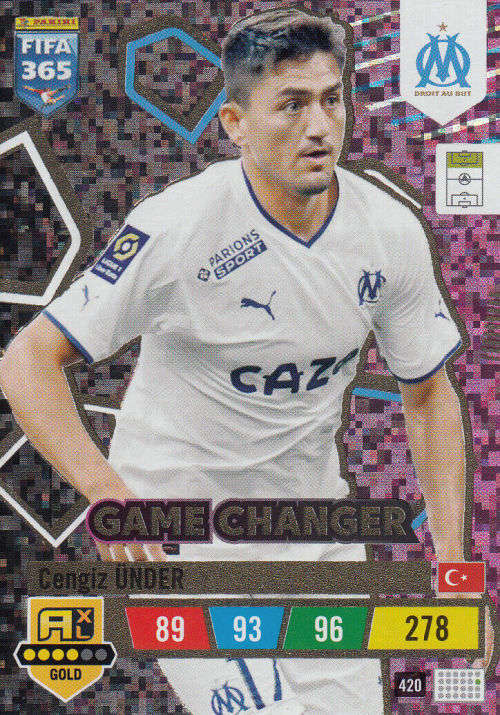 CENGIZ UNDER - PANINI `FIFA 365 COLLECTION` 2023 - `GAME CHANGER` FOIL TRADING CARD 420