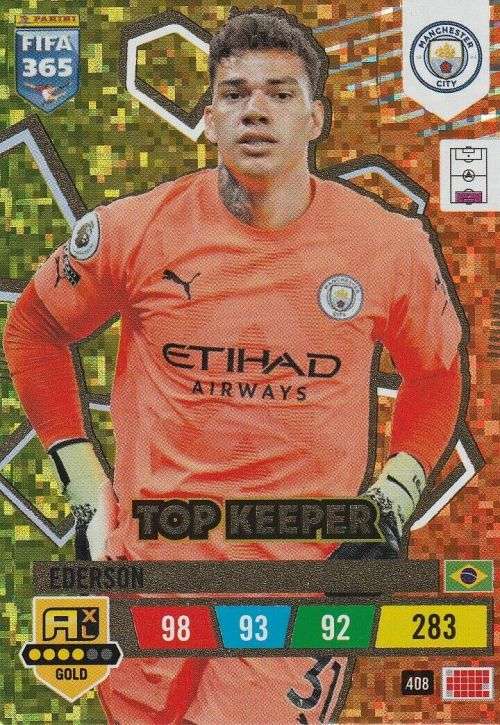EDERSON - PANINI `FIFA 365 COLLECTION` 2023 - GOLD `TOP KEEPER` FOIL TRADING CARD 408