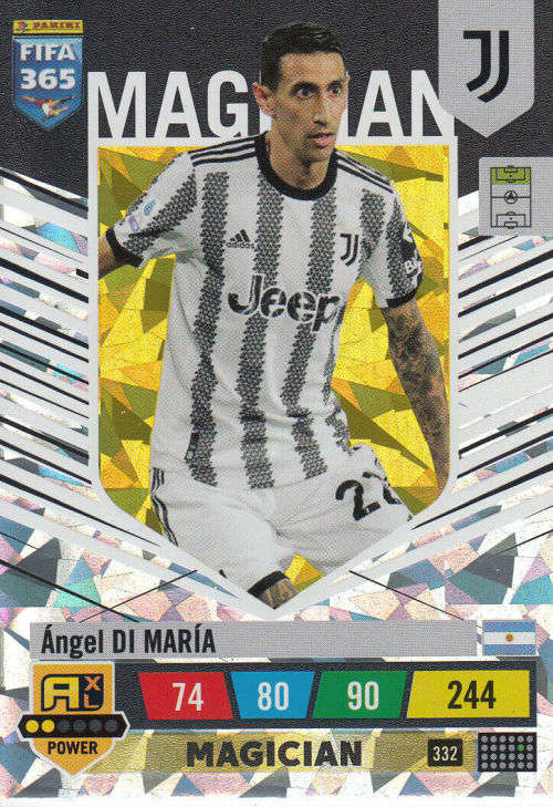 ANGEL DI MARIA - PANINI `FIFA 365 COLLECTION` 2023 - `MAGICIAN` FOIL TRADING CARD 332