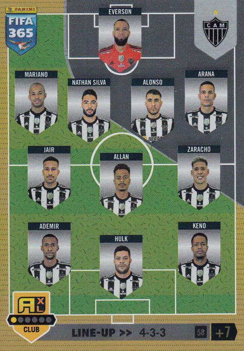 CLUBE ATLETICO MINEIRO - PANINI `FIFA 365 COLLECTION` 2023 - `TEAM LINE UP` FOIL TRADING CARD 58