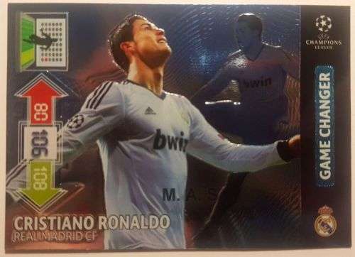 CRISTIANO RONALDO - PANINI `CHAMPIONS LEAGUE UPDATES`2013 - RARE `GAME CHANGER` FOIL TRADING CARD