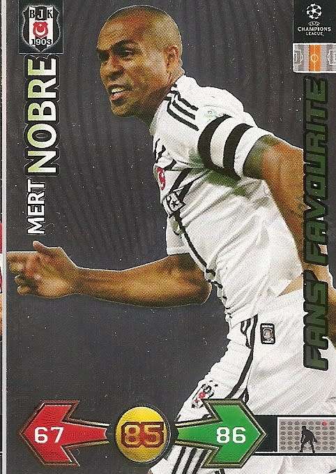 MERT NOBRE - PANINI `CHAMPIONS LEAGUE S/STRIKES 2009/10` - FOIL `FANS FAVOURITE` TRADING CARD