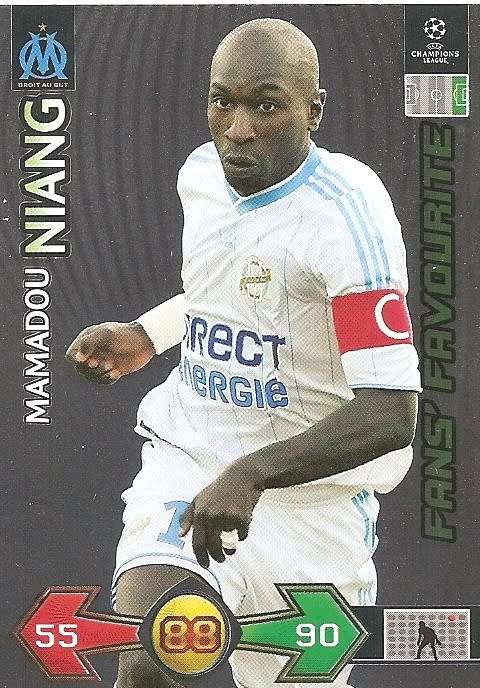 MAMADOU NIANG - PANINI `CHAMPIONS LEAGUE S/STRIKES 2009/10` - FOIL `FANS FAVOURITE` TRADING CARD