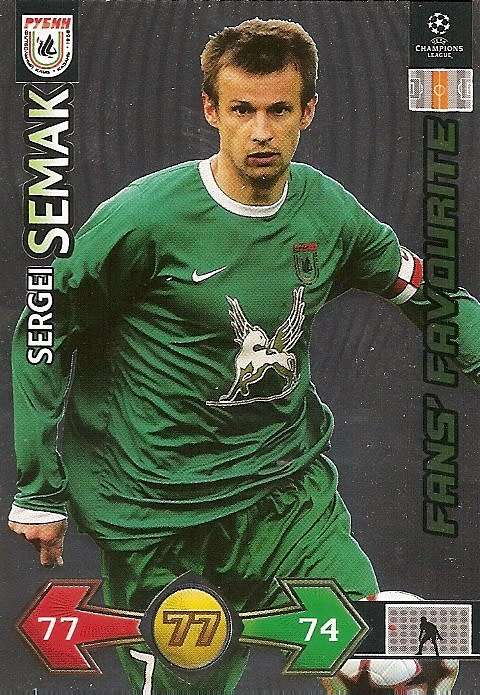 SERGEI SEMAK - PANINI `CHAMPIONS LEAGUE S/STRIKES 2009/10` - FOIL `FANS FAVOURITE` TRADING CARD