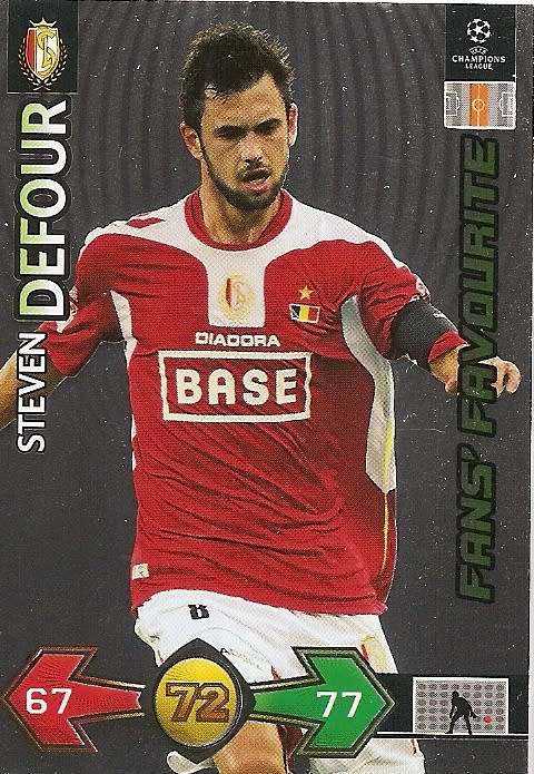 STEVEN DEFOUR - PANINI `CHAMPIONS LEAGUE S/STRIKES 2009/10` - FOIL `FANS FAVOURITE` TRADING CARD