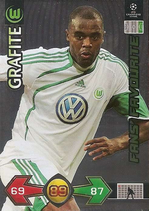 GRAFITE - PANINI `CHAMPIONS LEAGUE S/STRIKES 2009/10` - FOIL `FANS FAVOURITE` TRADING CARD