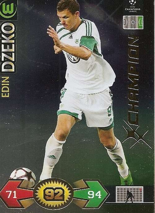 EDIN DZEKO - PANINI `CHAMPIONS LEAGUE S/STRIKES 2009/10` - RARE `CHAMPION` TRADING CARD
