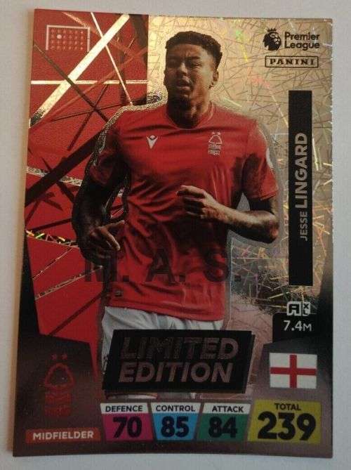 JESSE LINGAARD - PANINI English Premier League 2022/23 -  `LIMITED EDITION` TRADING CARD