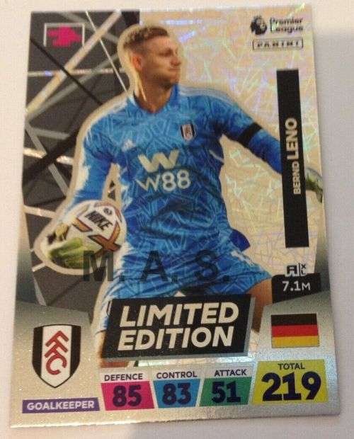 BERND LENO - PANINI English Premier League 2022/23 -  `LIMITED EDITION` TRADING CARD