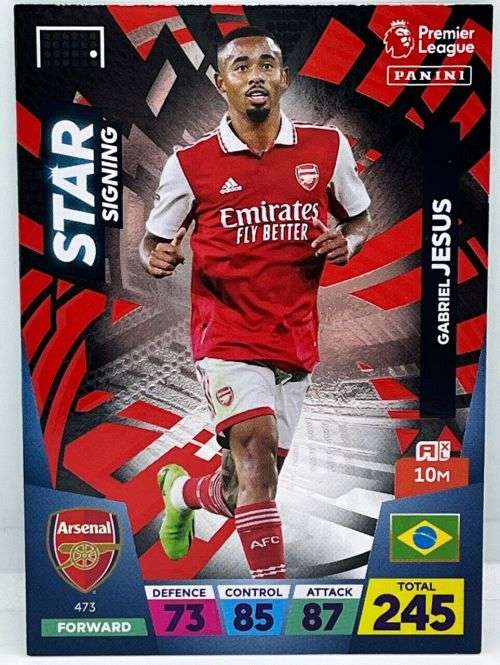 GABRIEL JESUS - PANINI  English Premier League 2022/23 - `STAR SIGNING` TRADING CARD 473