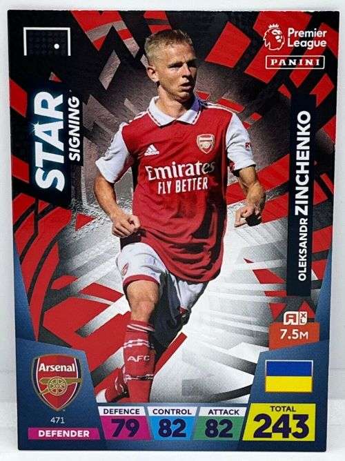 OLEKSANDR ZINCHENKO - PANINI  English Premier League 2022/23 - `STAR SIGNING` TRADING CARD 471