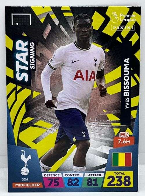 YVES BISSOUMA - PANINI  English Premier League 2022/23 - `STAR SIGNING` TRADING CARD 504