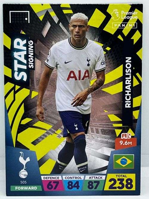 RICHARLISON - PANINI  English Premier League 2022/23 - `STAR SIGNING` TRADING CARD 505