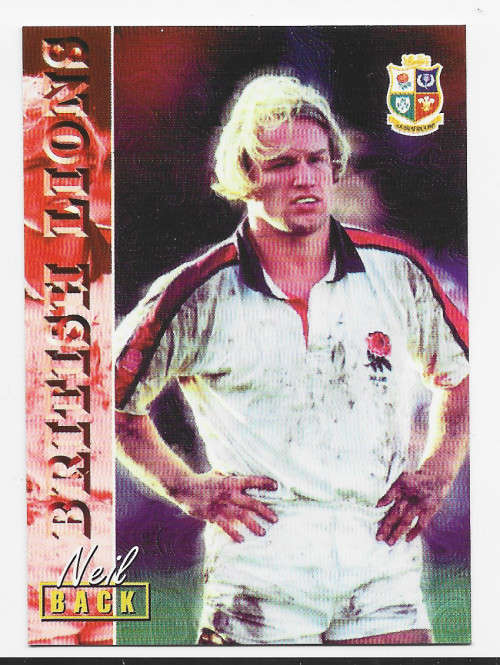 NEIL BACK - RUGBY 1997 COLLECTION by PANINI - RARE `BASE` TRADING CARD 76