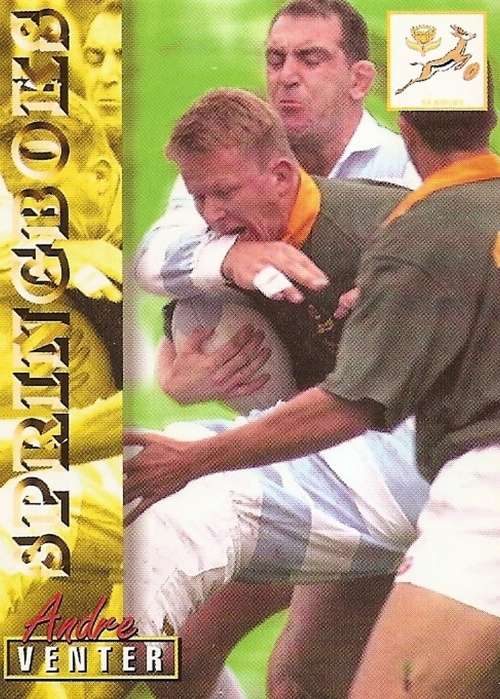 ANDRE VENTER - RUGBY 1997 COLLECTION by PANINI - `BASE` TRADING CARD 23