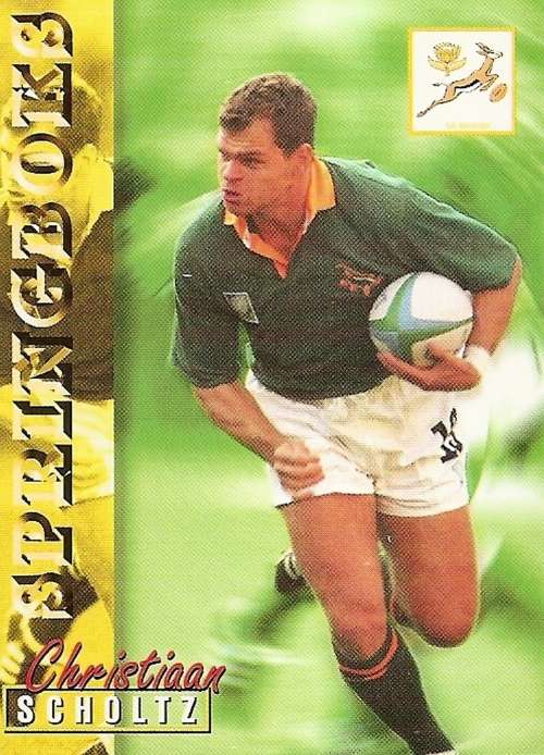 CHRISTIAAN SCHOLTZ - RUGBY 1997 COLLECTION by PANINI - `BASE` TRADING CARD 14