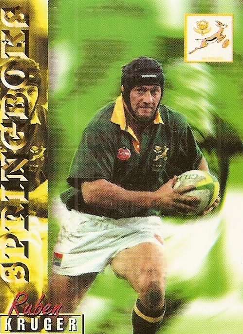 RUBEN KRUGER - RUGBY 1997 COLLECTION by PANINI - `BASE` TRADING CARD 9