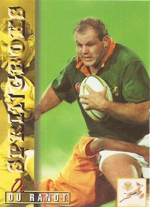 OS DU RANDT - RUGBY 1997 COLLECTION by PANINI - `BASE` TRADING CARD 4