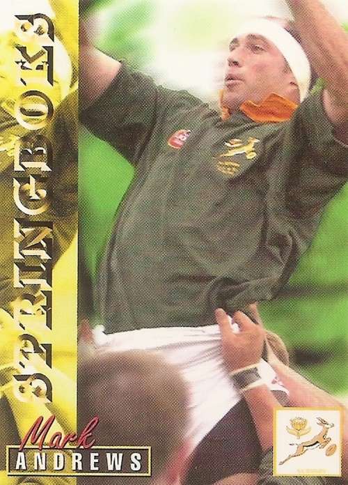 MARK ANDREWS - RUGBY 1997 COLLECTION by PANINI - `BASE` TRADING CARD 2