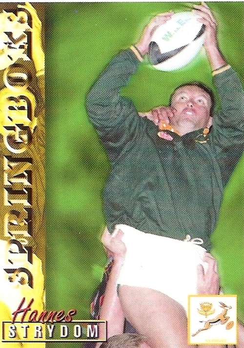HANNES STRYDOM - RUGBY 1997 COLLECTION by PANINI - `BASE` TRADING CARD 1