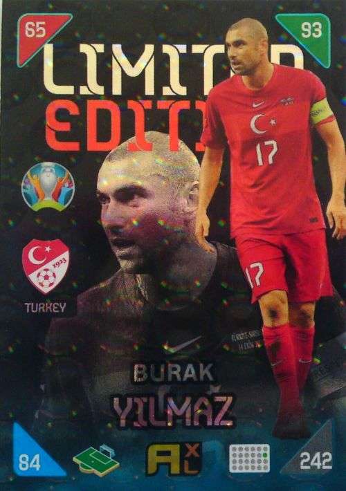 BURAK YILMAZ -  `PANINI EURO 2020` 2021 KICK OFF - FOIL `LIMITED EDITION` TRADING CARD