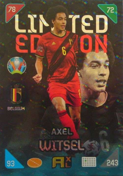 AXEL WITSEL - `PANINI EURO 2020` 2021 KICK OFF - FOIL `LIMITED EDITION` TRADING CARD