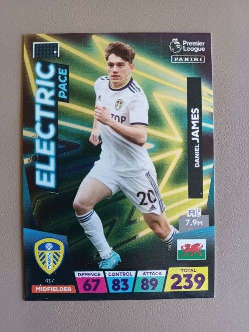 DANIEL JAMES - PANINI  English Premier League 2022/23 - `ELECTRIC PACE` TRADING CARD 417
