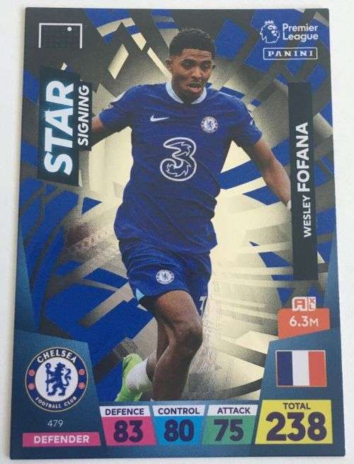 WESLEY FOFANA - PANINI  English Premier League 2022/23 - `STAR SIGNING` TRADING CARD 479