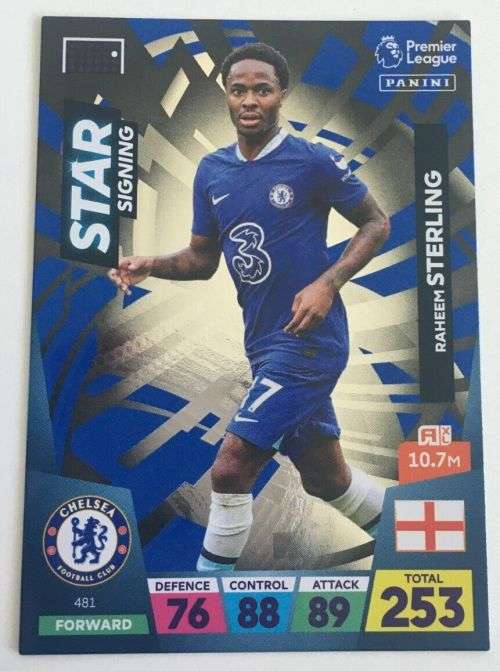 RAHEEM STERLING - PANINI  English Premier League 2022/23 - `STAR SIGNING` TRADING CARD 481
