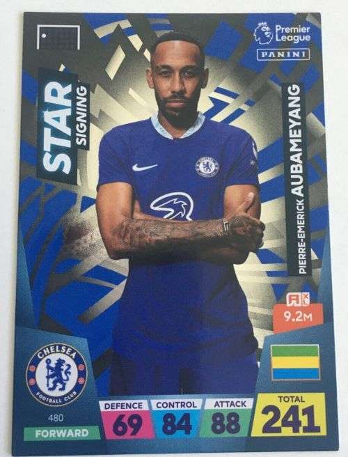 PIERRE AUBAMEYANG - PANINI  English Premier League 2022/23 - `STAR SIGNING` TRADING CARD 480